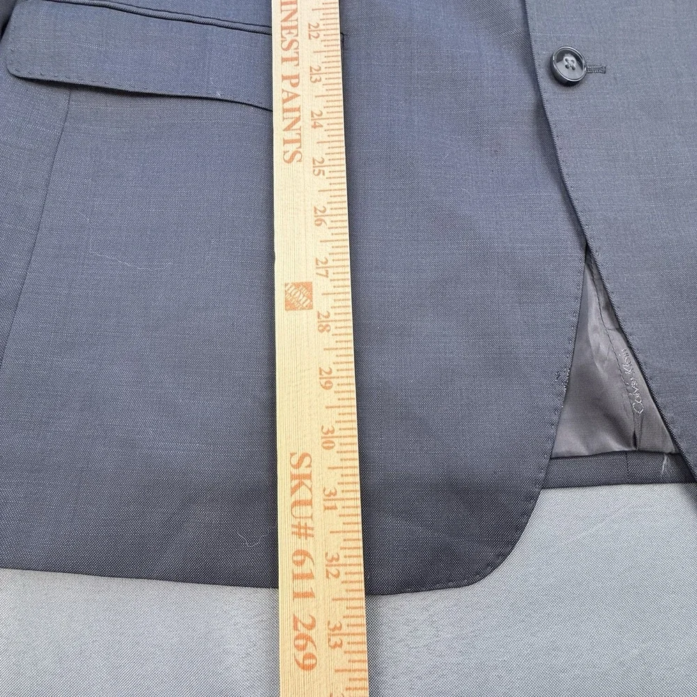 NEW Calvin Klein Men's Slim Fit 100% Wool Suit Jacket‎ Gray Size 48L Long Flaw